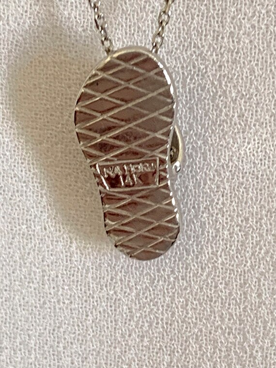 Estate Na Hoku Sapphire Flip Flop Sandal Pendant Necklace 14k White Gold 16  - Etsy