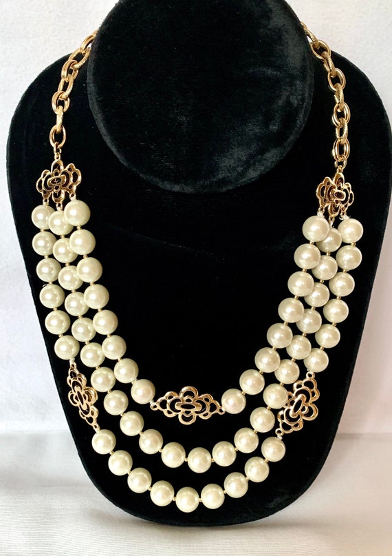 Charter Club Imitation Pearl Three-Row Collar Necklace | CoolSprings  Galleria