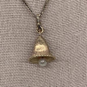 14K Yellow Gold Bell Pendant - Chain Not Included