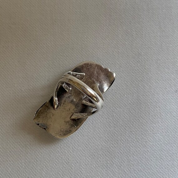Turquoise Sterling Silver Knuckle Statement Ring - image 6