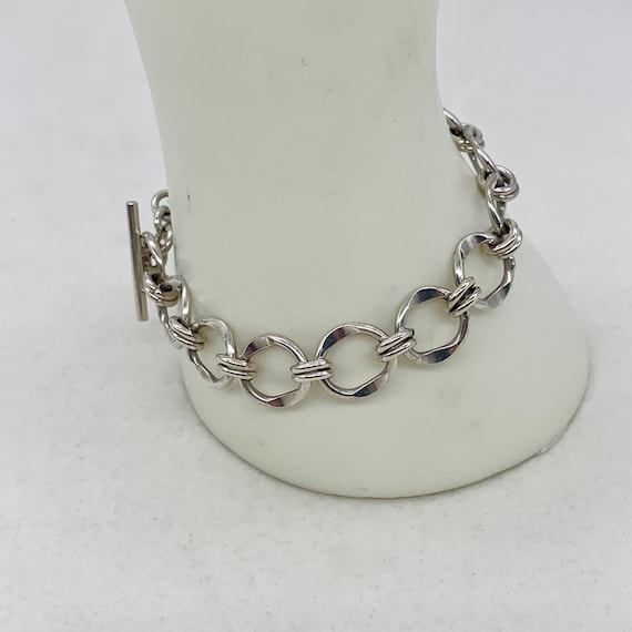 Sterling Silver Ring Link Bracelet - image 6