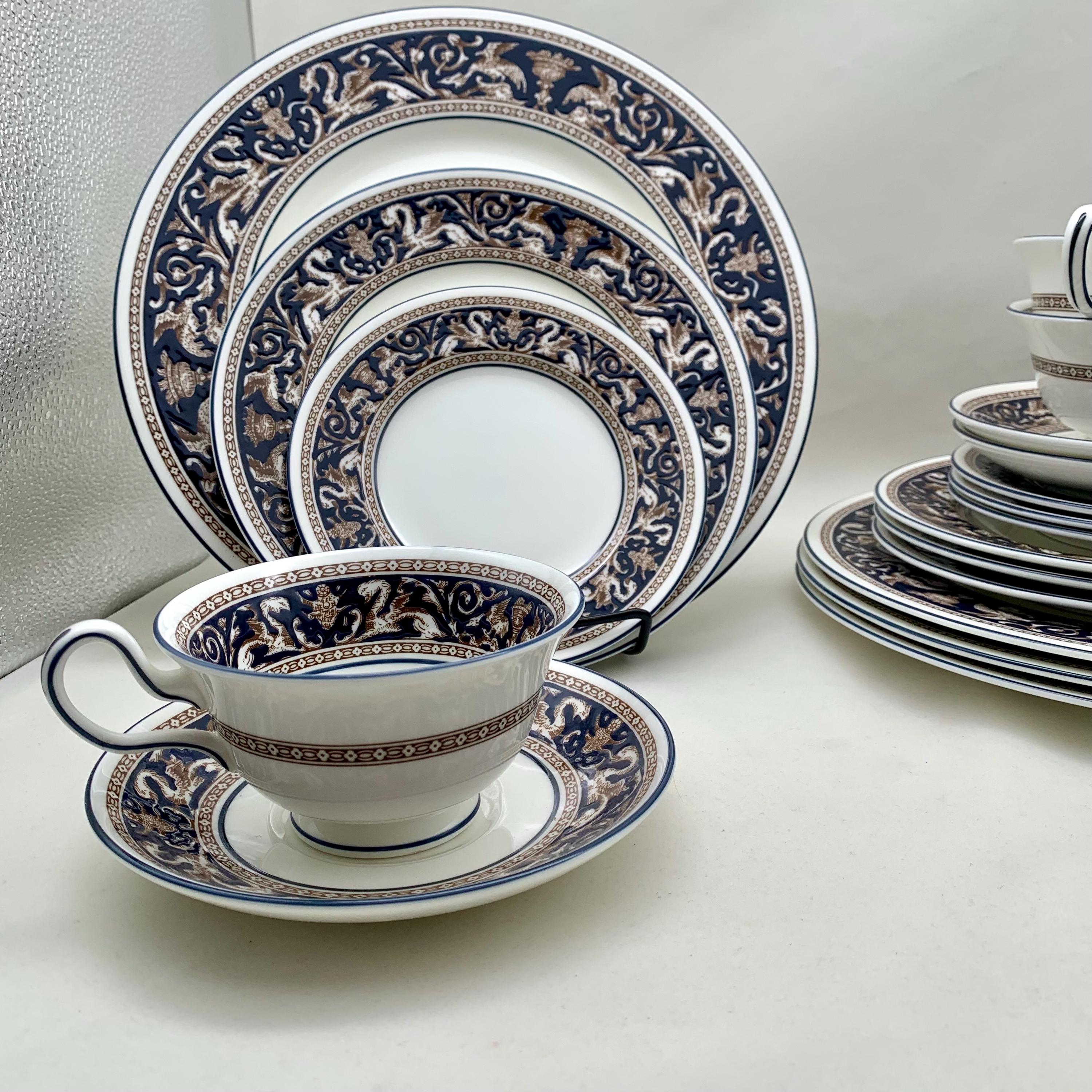Wedgwood 5-piece Blue Florentine Place Setting - Etsy