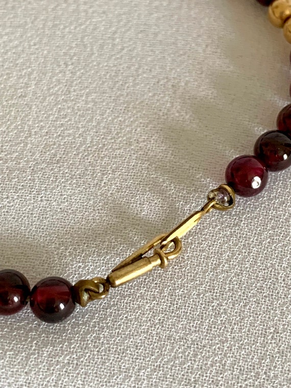 Garnet and Gold Bead Bracelet - image 4