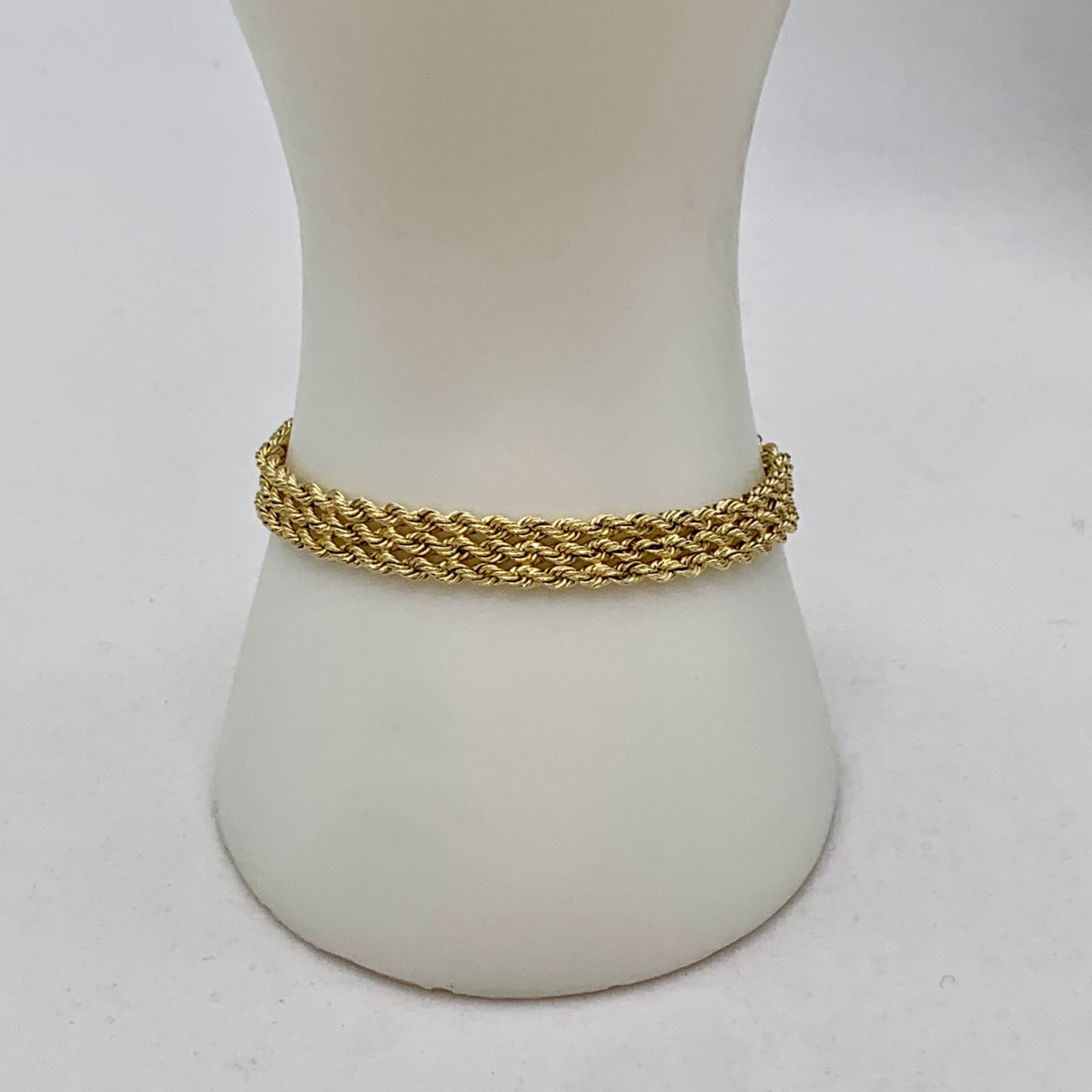 Milros 14K Gold Hollow Multi Strand Rope Chain Bracelet Etsy