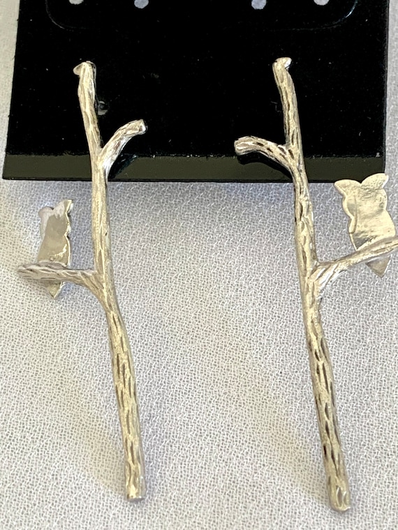 CFJ Owl in a Tree Sterling Silver Earrings Thaila… - image 2