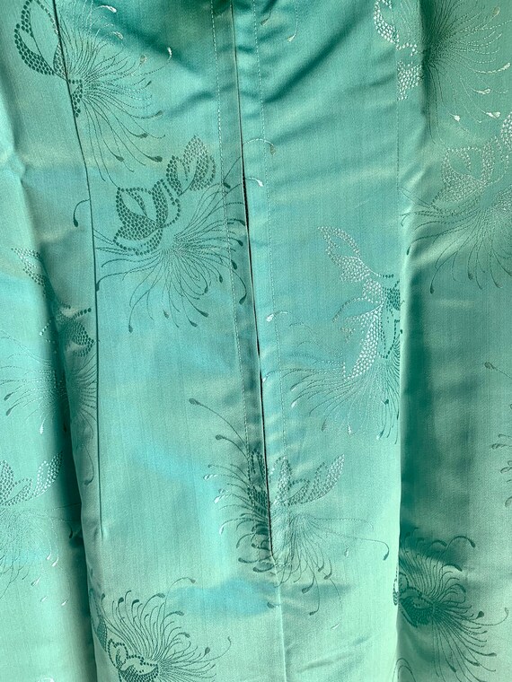 Chinese Silk Brocade Vintage Dress - Aqua - image 6