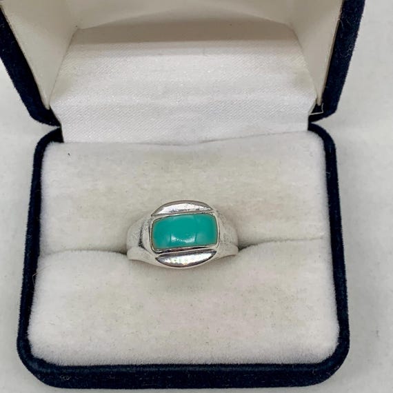 Solitaire Turquoise Sterling Silver Ring - image 4