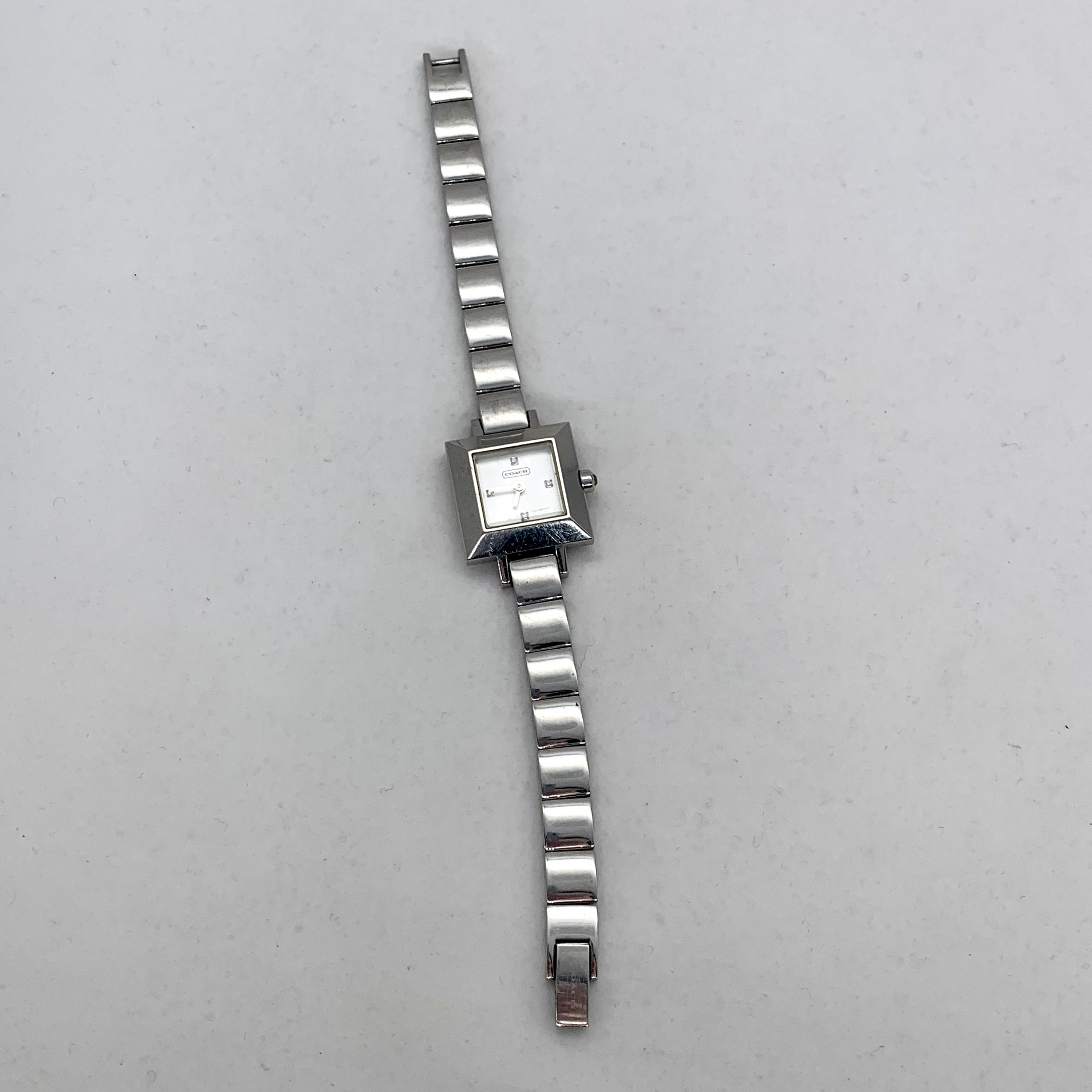 COACH WOMEN\'S 0821 PETITE STAINLESS STEEL SWISS QUARTZ WATCH Coach Women Square Wristwatches for sale | eBay main image 3