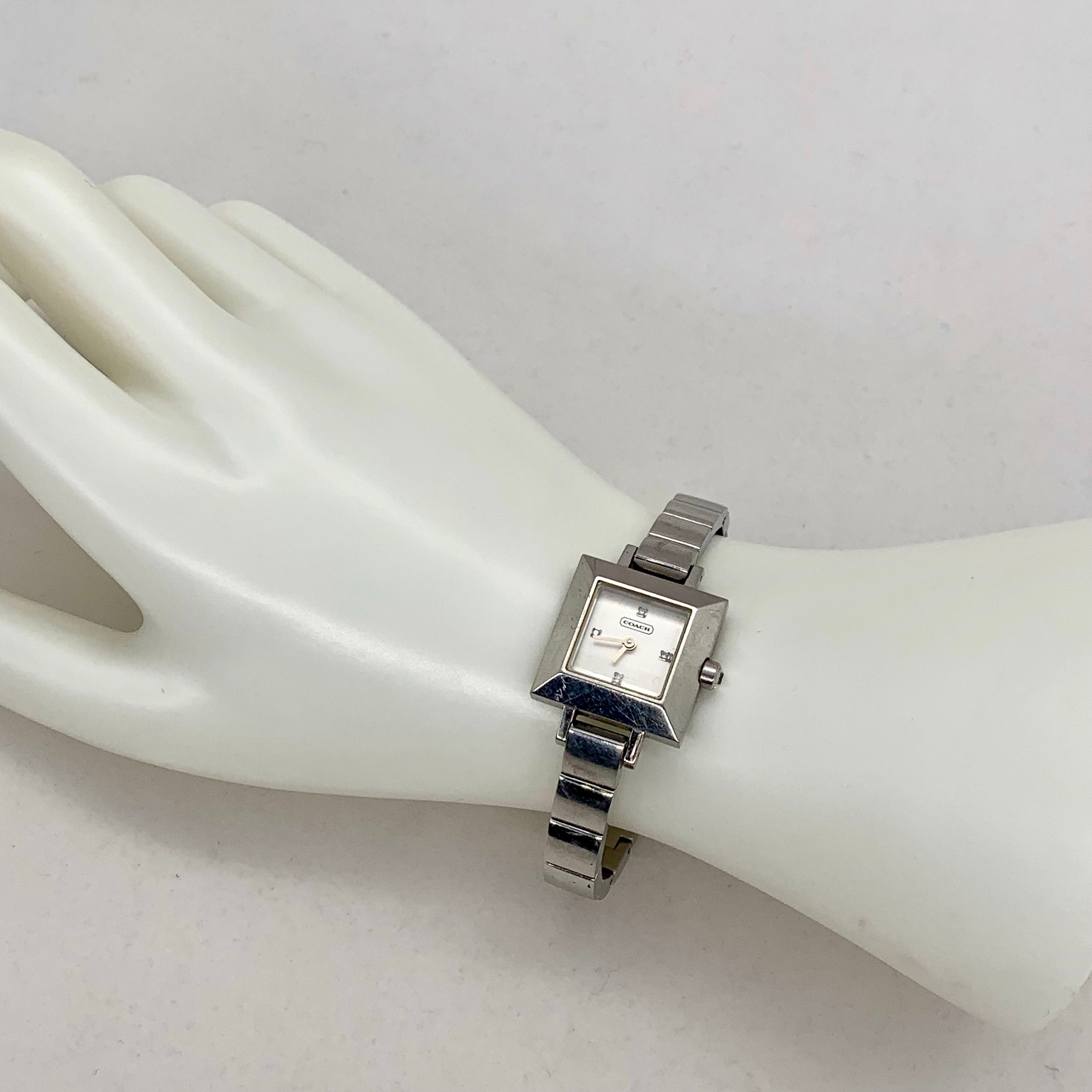COACH WOMEN\'S 0821 PETITE STAINLESS STEEL SWISS QUARTZ WATCH Coach Women Square Wristwatches for sale | eBay main image 2