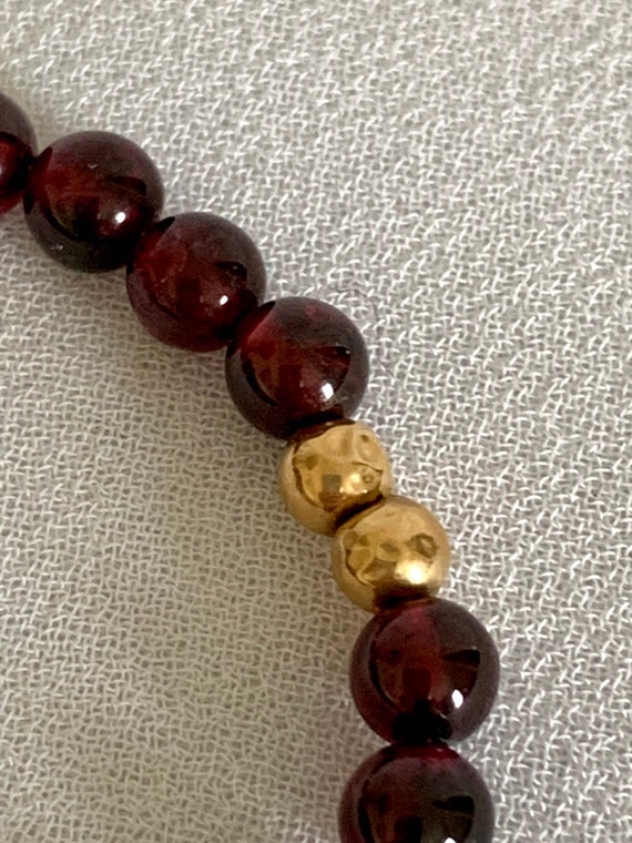 Garnet and Gold Bead Bracelet - image 2