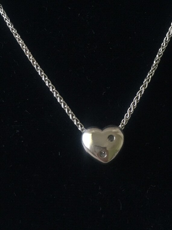 Silver CZ Heart Necklace