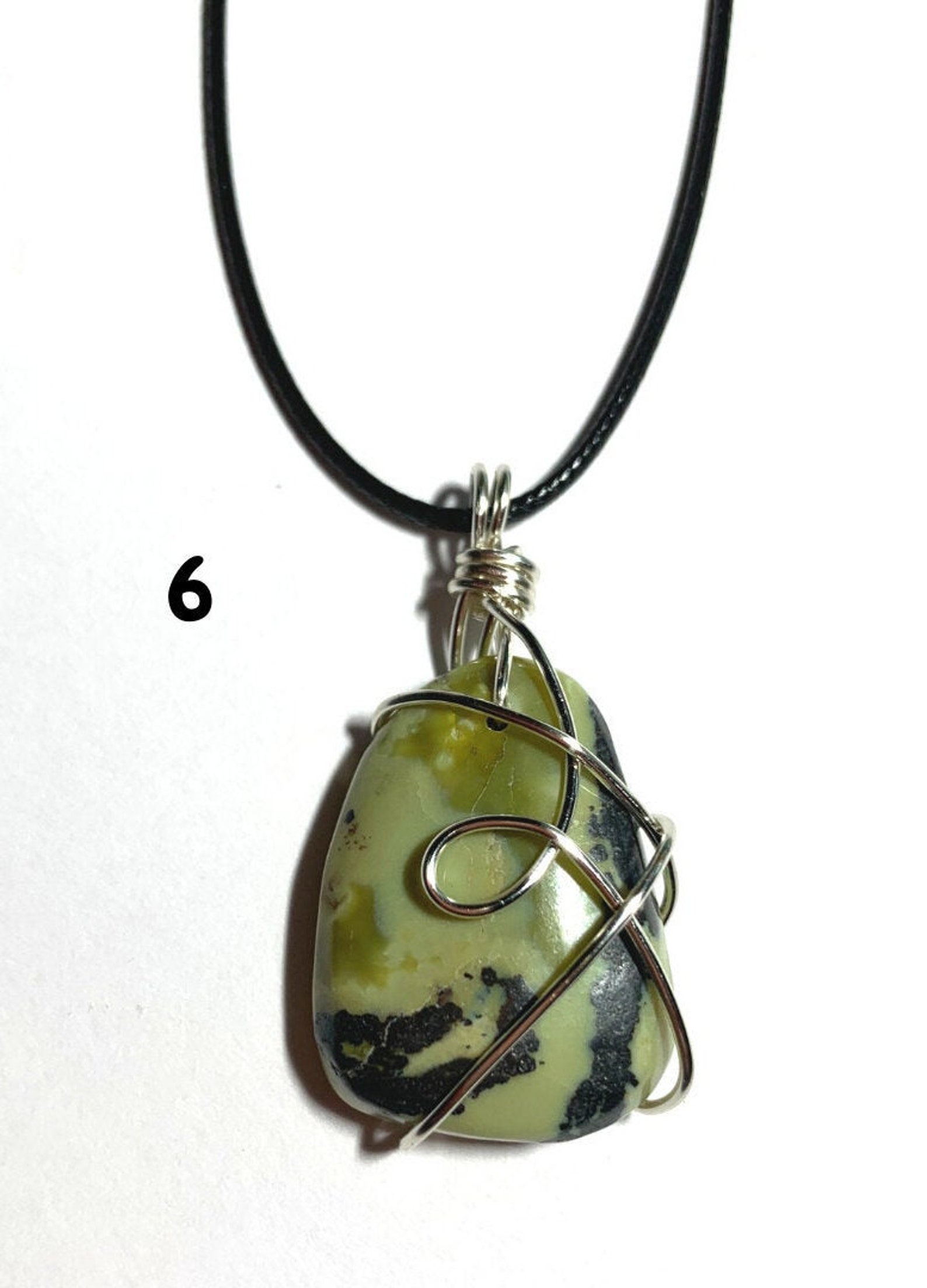 Serpentine NecklaceASerpentine PendantNatural Gemstone Wire Etsy