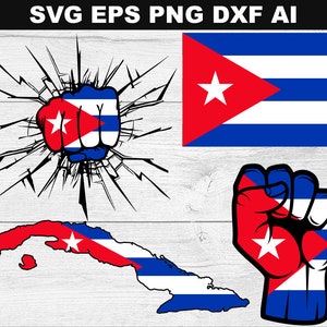 Cuba Flag map SVG, Cuba Svg, Cuba Silhouette, Cuba Bundle SVG, Cuba Flag Clipart, Flag Ai, Eps