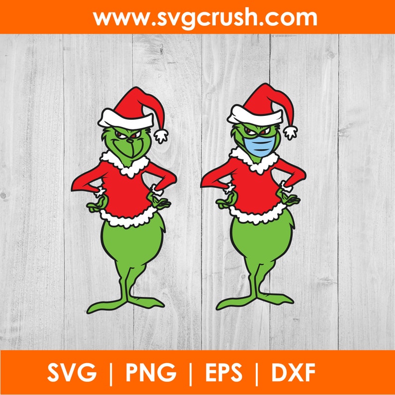 Download Christmas Grinch wearing mask SVG eps png & dxf Instant | Etsy