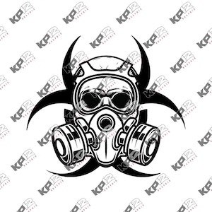 Biogefährdung | Totenkopf | Gasmaske | | Digitaler Download | .png .jpeg .svg | Clip Art