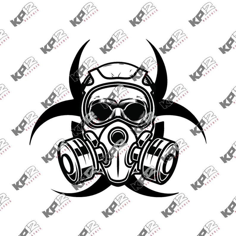 Biohazard Skull Gas Mask Digital Download .png .jpeg .svg transparent