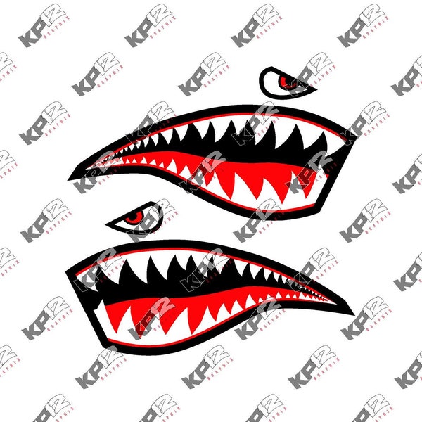 Shark Mouth and Eye| Graphics| Digital Download | .png .jpeg |Transparent | Clipart | Cricut