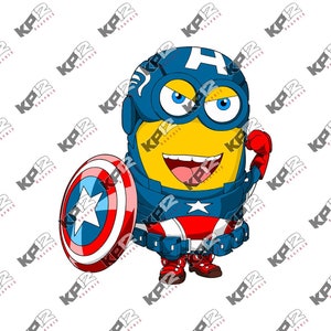 Captain America Minion / Avenger / Digital Download / .png .jpeg /Trasparente / Clipart