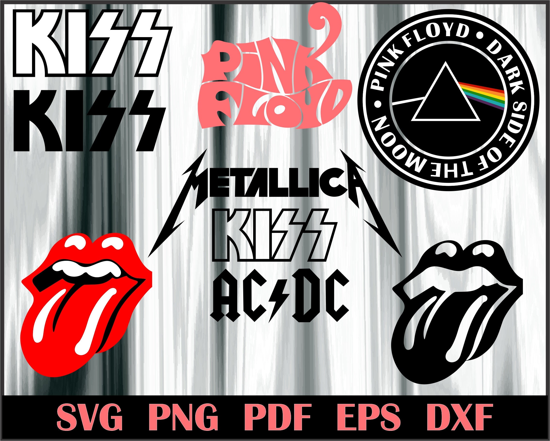 Rolling Stones Svg Band Svg Metallica Svg Ac Dc Svg Pink Etsy