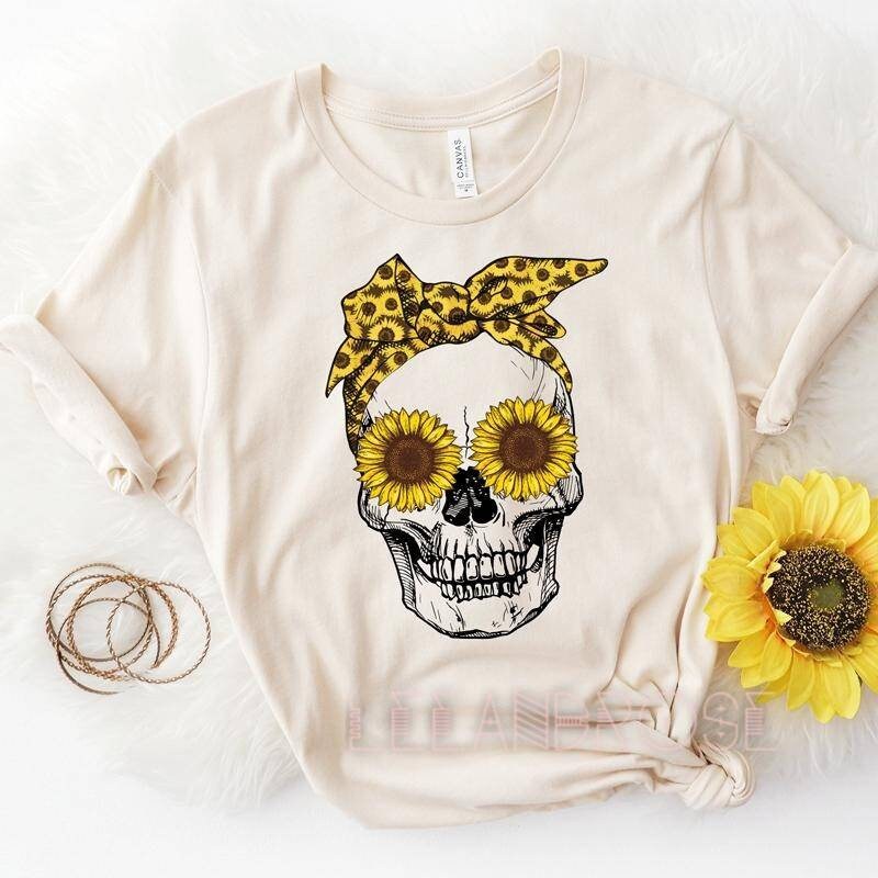 sunflower and skull shirt