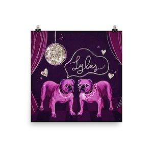 Lylas English Bulldog Art Print - Disco Dogs