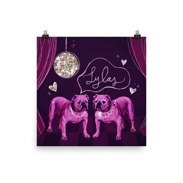Lylas English Bulldog Art Print - Disco Dogs