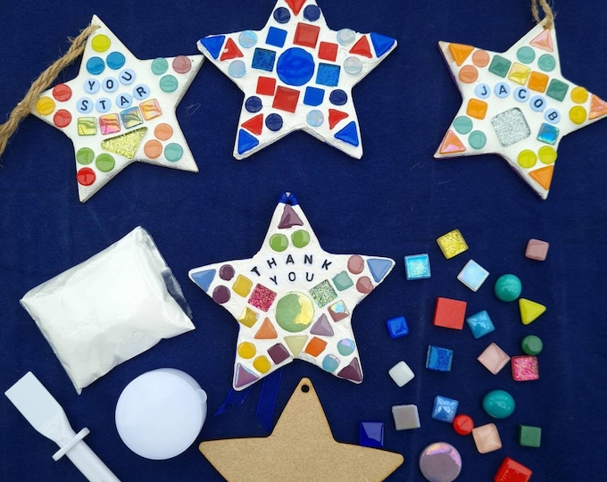 Make a Mosaic Craft Kits - 50 x Mini Hanging Stars - Wholesale - Craft Party