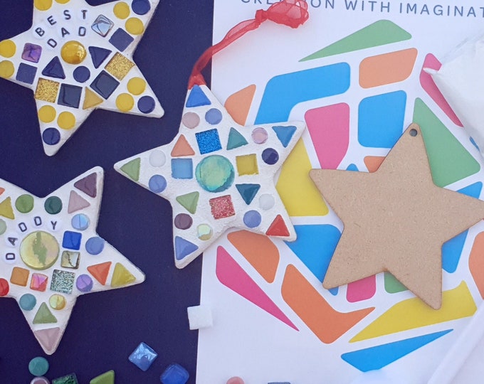 Make a Mosaic Star Craft Kit - Any Colour Combination, Thank you gift, Party Bags, Personalised, Make your own