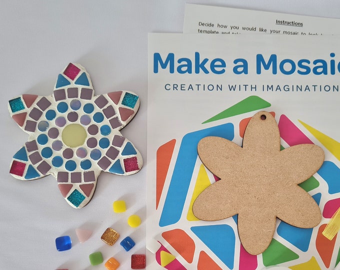 Mosaic Flower Craft Kit -  Make your own - Spring Crafts - Craft Gift