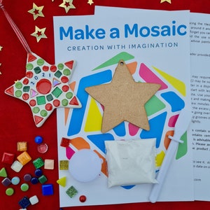 Make a Mosaic Star Craft Kit - Any Colour Combination, Thank you gift, Party Bags, Personalised, Make your own image 2