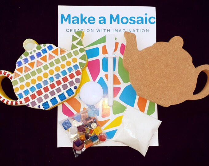 Make a Mosaic Teapot Craft Kit Etsy