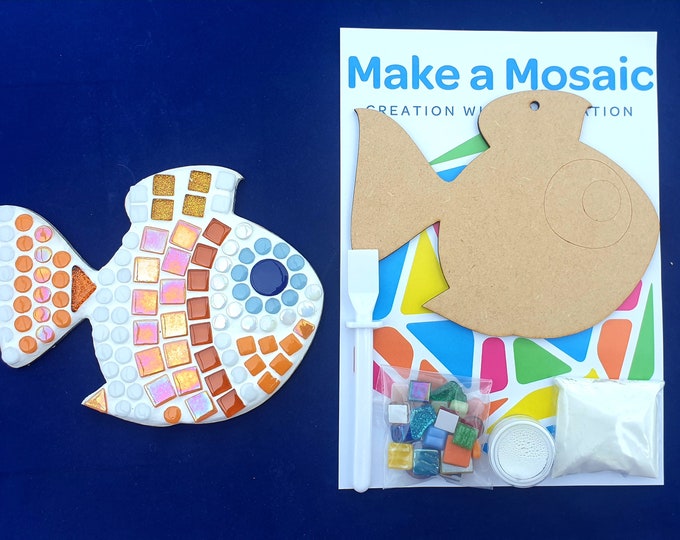 Make a Mosaic Fish Craft Kit -  Under the Sea - Christmas Gift