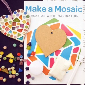 Make a Mosaic Mini Heart Craft Kit - Teacher thank you, craft party, Father's Day