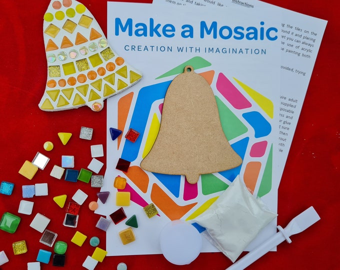 Mosaic Tree Decoration Craft Kit - Christmas Bell - Christmas Crafts - Any colour combination