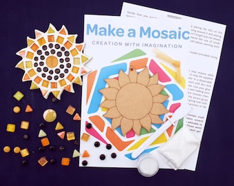 Mosaic Sunflower Craft Kit - Make Your Own - Mosaic Crafts