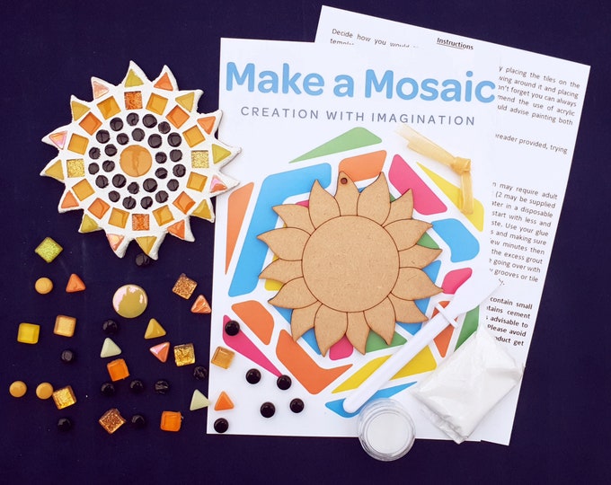 Make a Mosaic Sunflower Craft Kit - Make Your Own - Mosaic Crafts - Spring Crafts