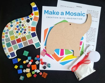 Make a Mosaic Elephant Craft Kit - Patchwork Elephant - Mosaic Craft Kit