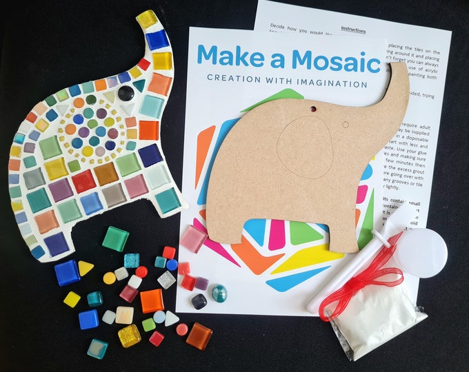 Make a Mosaic Elephant Craft Kit - Mosaic Craft Kit - Make your own