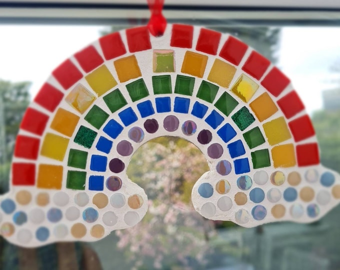 Rainbow Mosaic Craft Kit - Rainbow Crafts - Rainbow Gift - Spring Crafts