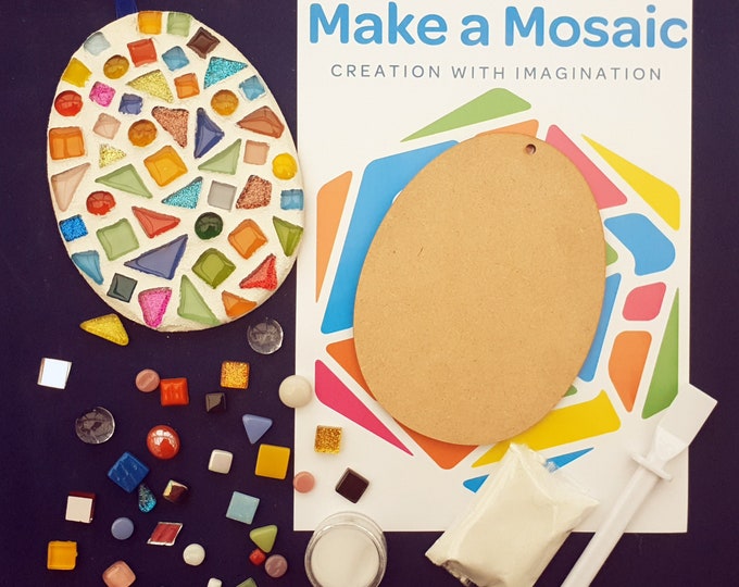 Make a Mosaic Easter Egg Craft Kit (Medium-12cm)  - Easter Crafts - Kids Easter - Make your own
