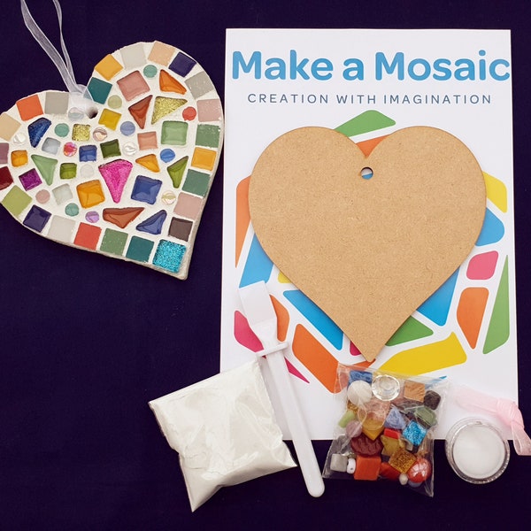 Kit de artesanía de mosaico - Corazón grande - Hacer un mosaico