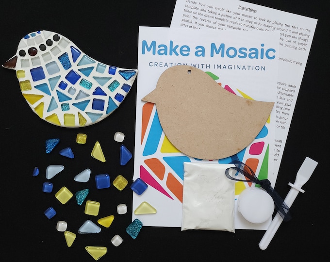 Mosaic Bird Craft Kit - Any Colour Combination - Make your own