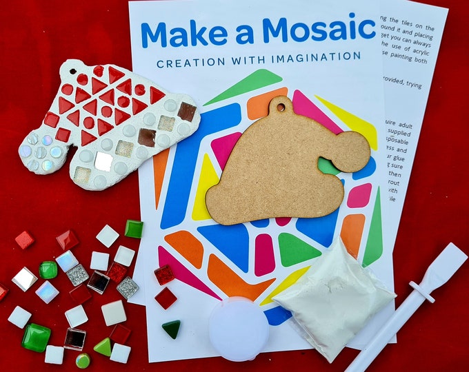 Mosaic Christmas Tree Decoration - Santa's Hat - Christmas Crafts - Any colour combination