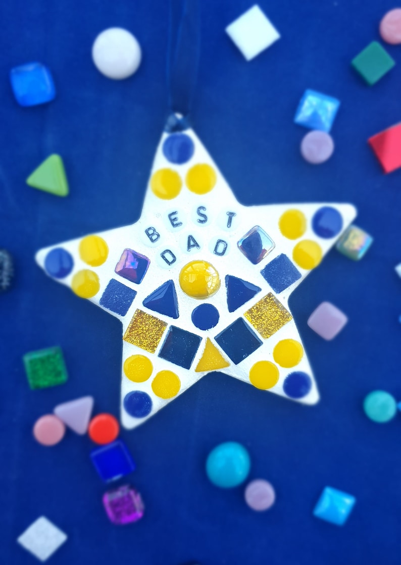 Make a Mosaic Star Craft Kit - Any Colour Combination, Thank you gift, Party Bags, Personalised, Make your own image 4