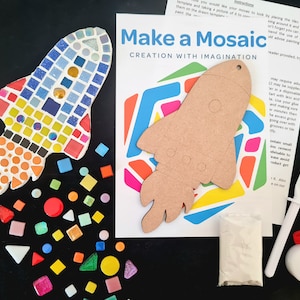 Mosaik Rocket Bastelset - Basteln für Jungen - Jede Farbkombination