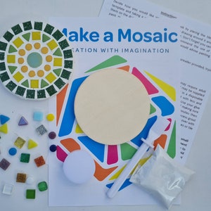 Mosaic Craft Kit - Single Round Coaster - Any colour combination - Coaster Kit