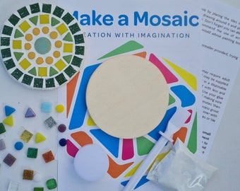 Mosaic Craft Kit – Round Coaster, Any Color Combination