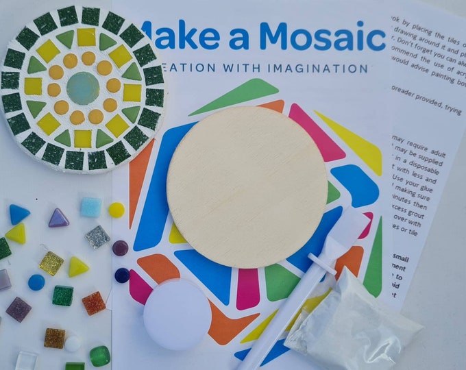 Mosaic Craft Kit - Single Round Coaster - Any colour combination - Coaster Kit
