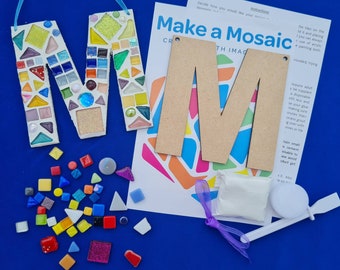 Mosaic Letter Craft kit -  Hanging Letters - Any Initial - Any Colour Combination
