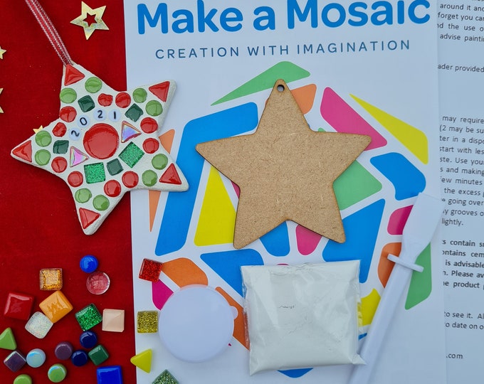 Mosaic Craft Kit - 2025 Tree decoration - Make your own - Christmas Crafts - Any Colour Combination